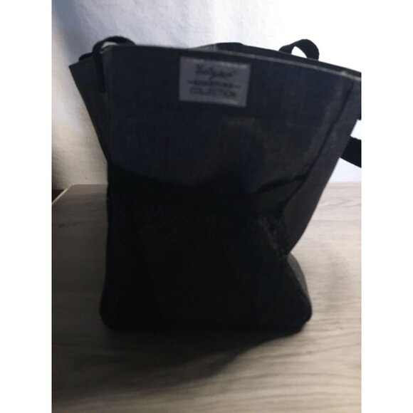 Thirty-One Bows & Brushes Grey Canvas Tote Bag Yellow & White Embroidery Pockets - Picture 9 of 11